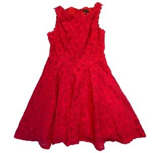 VTG Jodi Kristopher Dress Women's Size 9 Valentine's Day Red Lace Romantic